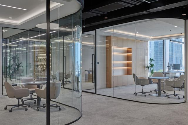 Glass meeting room