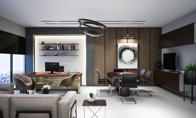 Executive cabin with sitting area