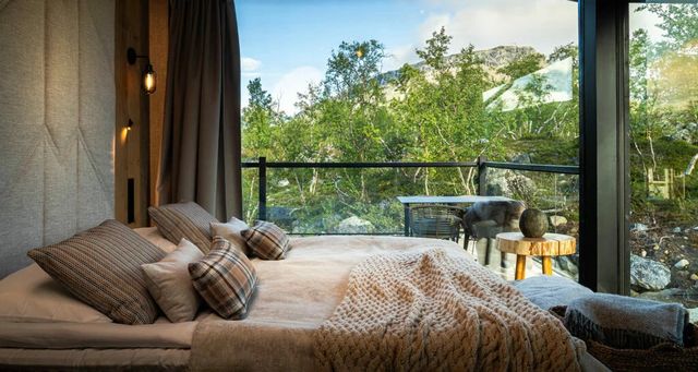 Resort bedroom with forest view