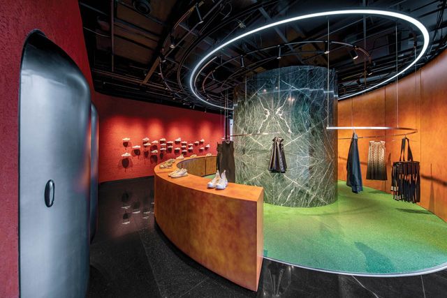 Retail concept with feature wall