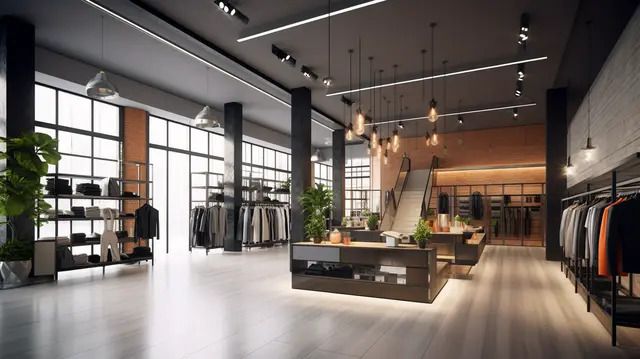 Retail floor with glass frontage